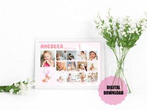 Amedeea - My First Year - 13 Photos and Personalised Message Digital Photo Collage - Image 3