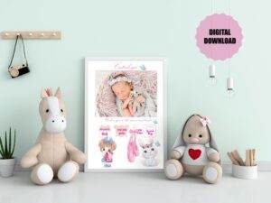 Cataleya - Personalized Birth Newborn Stats with Photo Digital Poster - Image 3