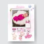 Serena - Personalized Birth Newborn Stats with Photo Digital Poster