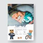 Noah - Personalized Birth Newborn Stats with Photo Digital Poster