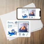 Andrew - Personalized Birth Newborn Stats with Photo Digital Poster