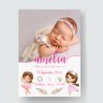 Amelia - Personalized Birth Newborn Stats with Photo Digital Poster