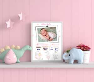 Antonia - Personalized Birth Newborn Stats with Photo Digital Poster - Image 3