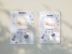 Dominic - Personalized Birth Newborn Stats with Photo Digital Poster - Image 4