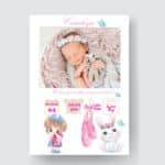 Cataleya - Personalized Birth Newborn Stats with Photo Digital Poster
