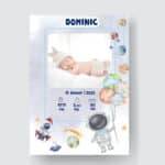 Dominic - Personalized Birth Newborn Stats with Photo Digital Poster