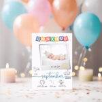 Nicolas - Personalized Birth Newborn Stats with Photo Digital Poster