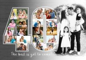 40 Years -  20 Photos and Personalised Message Digital Photo Collage - Image 4