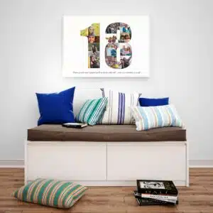 18 Years - 13 Photos and Personalised Message Anniversary Digital Photo Collage