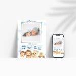 Mattias - Personalized Birth Newborn Stats with Photo Digital Poster