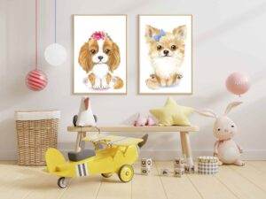 Watercolor Paws - Set of 2 Digital Prints