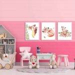 set 3 tablouri forest animals