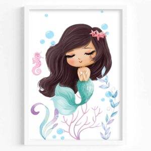 Set of 3 Digital Prints - Mermaid Prints for Girls Room - Image 3
