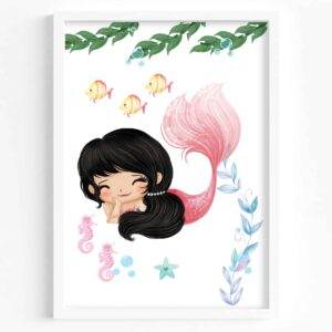 Set of 3 Digital Prints - Mermaid Prints for Girls Room - Image 2