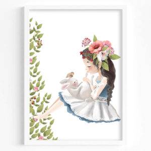 tablou forest fata bruneta