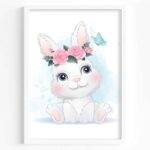 Bunny with Flower Crown - Digital Print