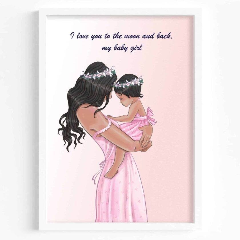Tender Moment - Mother and Baby Girl - Printable Wall Art