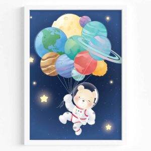Teddy Bear with the Planets - Printable Wall Art