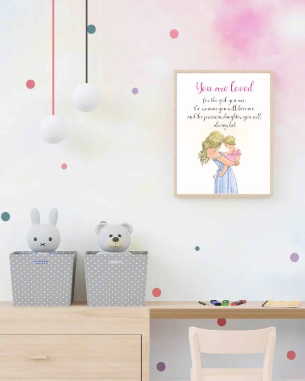 You are Loved - Mother and Baby Girl - Printable Wall Art - Image 2