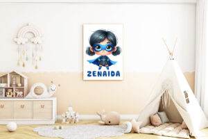 Zenaida - Super Hero- Personalized digital painting with name - Image 4