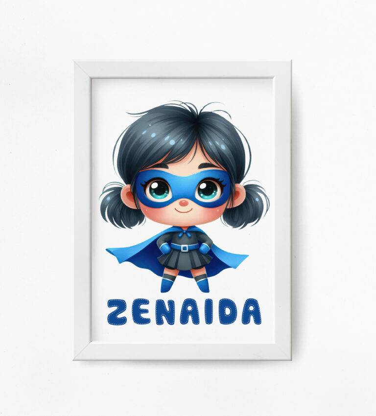 Zenaida - Super Hero- Personalized digital painting with name - Image 3